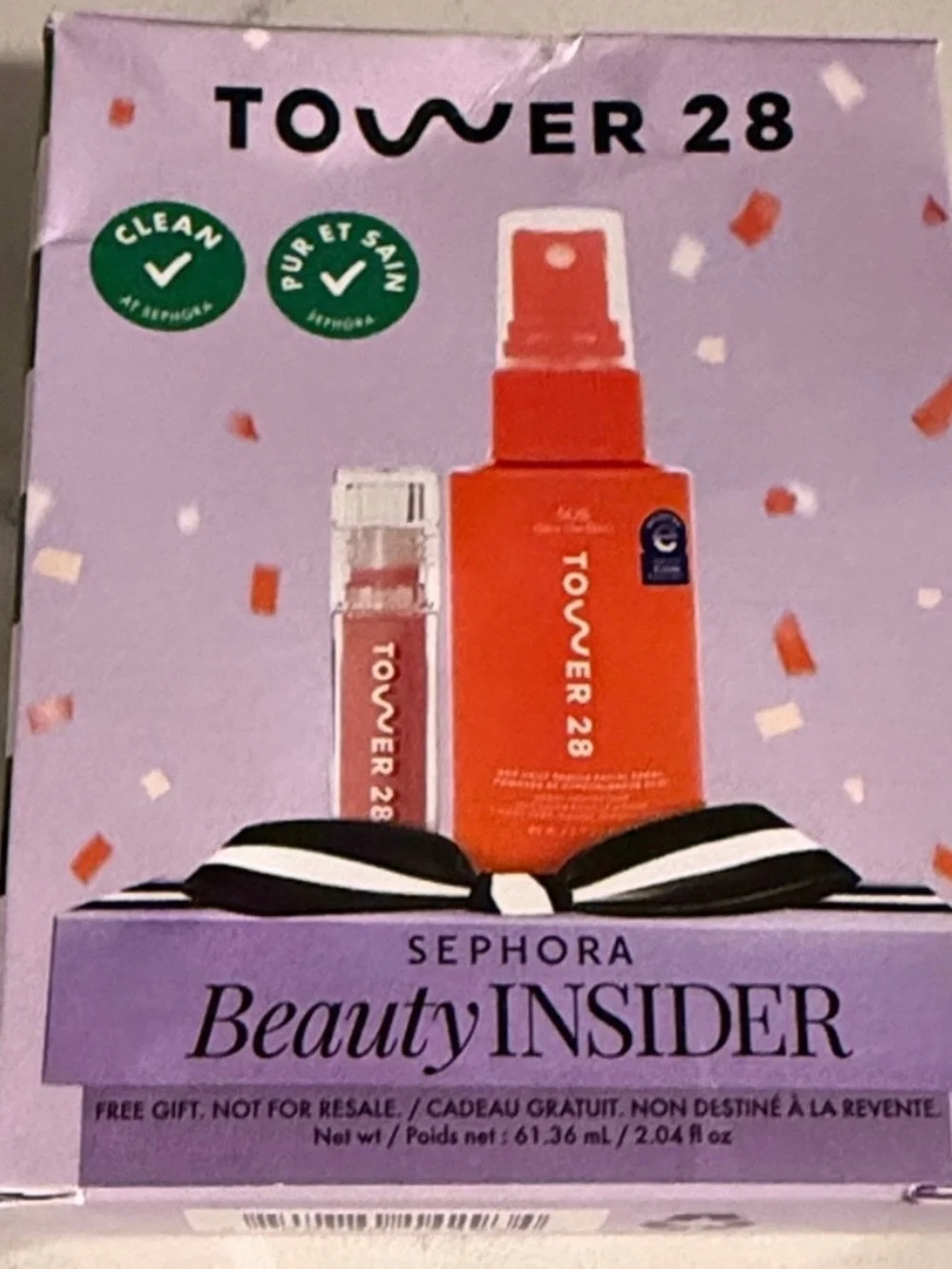 Tower 28 Mini Set with Coral Orange Spray & Lip Gloss/Jelly NEW